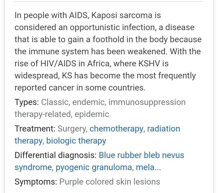 What is Kaposi sarcoma? - EduRev NEET Question