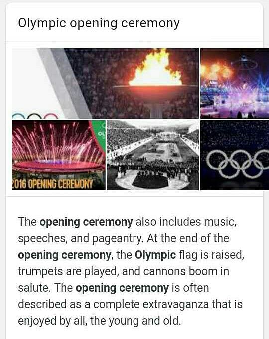 What is opening ceremony of modern olympics? - EduRev Class 11 Question