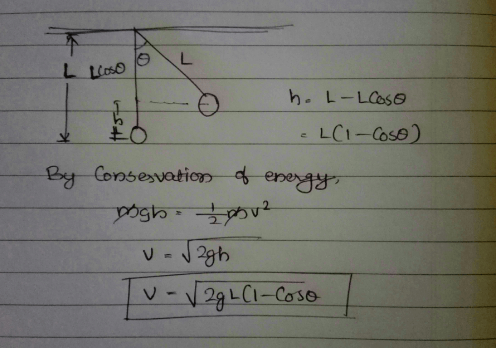 The Bob Of A Pendulum Of Length, I Is Pulled Aside From Its Equilibrium ...