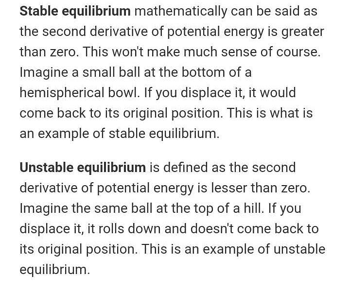 unstable equilibrium physics