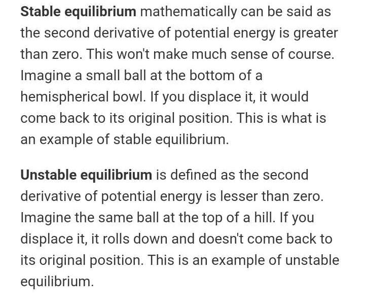 Difference Between Stable Unstable And Neutral Equilibrium