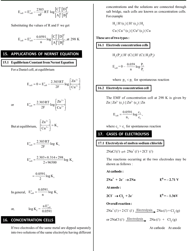 Pdf For Electrochemistry:-)) - Class 12 PDF Download