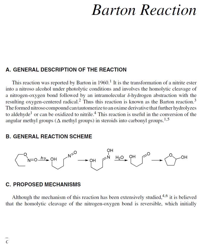 Barton Reaction Competitive Examinations PDF Download