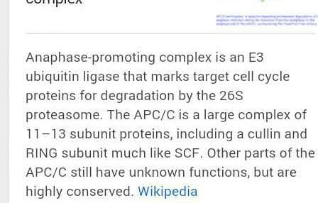 what is anaphase promoting complex? - EduRev NEET Question