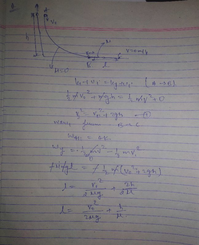 A Small Ball Of Mass M Starts At A Point A With Speed V0 And Moves