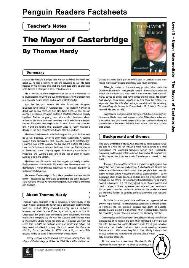 PDF) Character is Fate: Henchard s Rise and Fall in The Mayor of  Casterbridge by Thomas Hardy