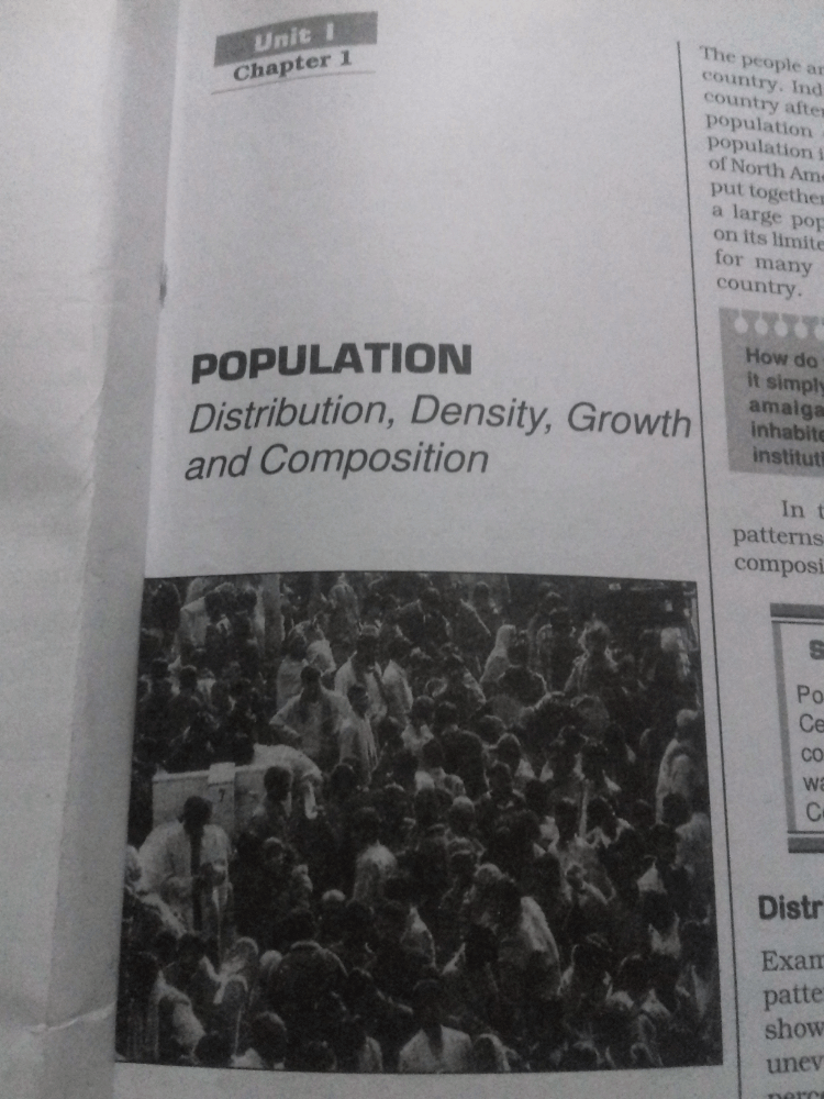 Class 12 Chapter 1 Book India People And Economy Population Distribution Density Growth And Composition Notes