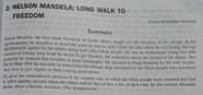 Summary Of Nelson Mandela EduRev Class 11 Question