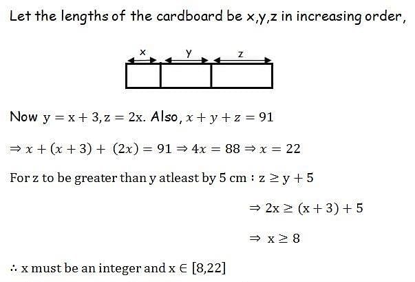 A 236 inch board is cut into two pieces. one piece is three times the  length of the other. find the length 