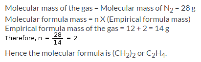 The empirical formula of an organic gas containing carbon and