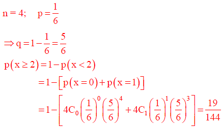 What is the probability of rolling two dices and getting at least