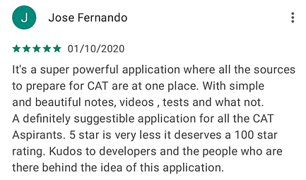 What users say about EduRev Infinity Package for CAT? Notes - CAT