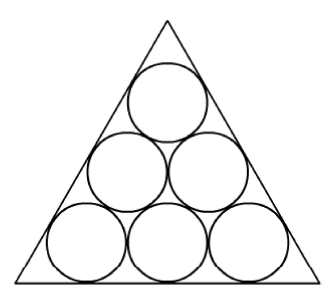 Six Equal Circles Are Inscribed In An Equilateral Triangle As Shown In 