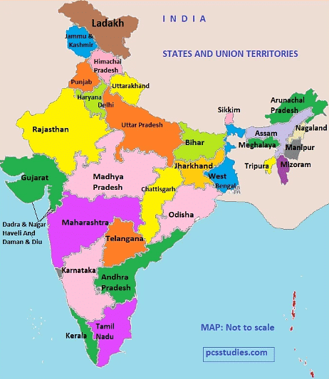 The Indian States - 2 Class 3 Worksheet SST