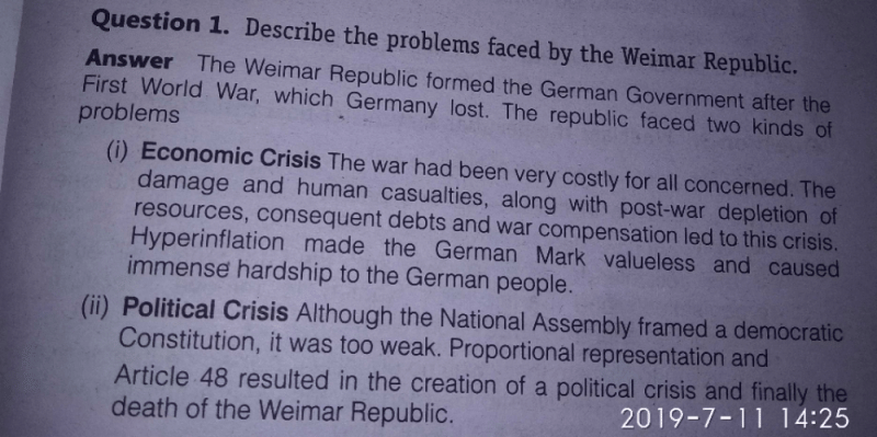 Describe The Problems Faced By The Weimar Republic Short Answer – LFAFQ