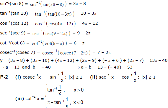 Properties of inverse trigonometric Functions - Inverse Trignometric ...