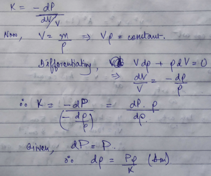 The normal density of gold is andrho; and its bulk modulus is K. The