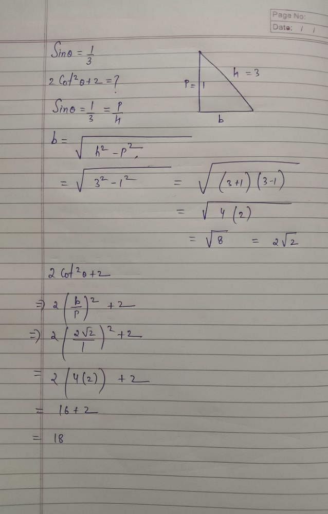 if-sin-theta-1-3-find-the-value-of-2-cot-2-theta-2-edurev