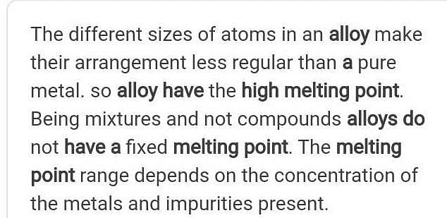 Alloys Have Low Melting Point Or High Melting Point ? Why? - EduRev ...