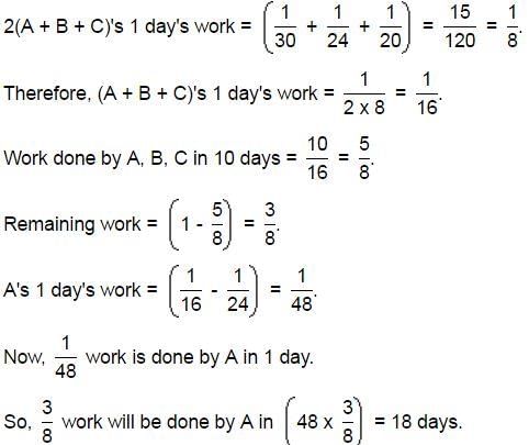 A and B can do a piece of work in 30 days, while B and C can do the ...