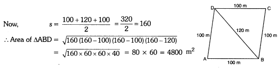 Class 9 Maths Chapter 10 Question Answers - Heron’s Formula