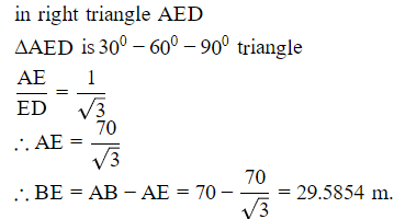 Class 10 Maths Chapter 9 Practice Question Answers - Some Applications of Trigonometry