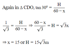 Class 10 Maths Chapter 9 Practice Question Answers - Some Applications of Trigonometry