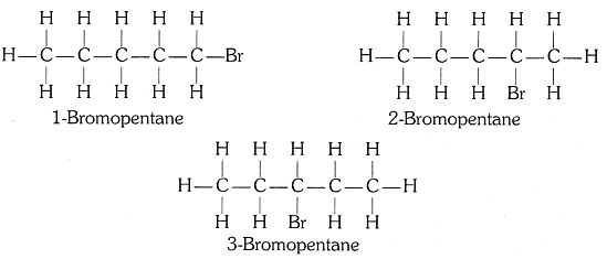 Structural Isomers of Bromopentane