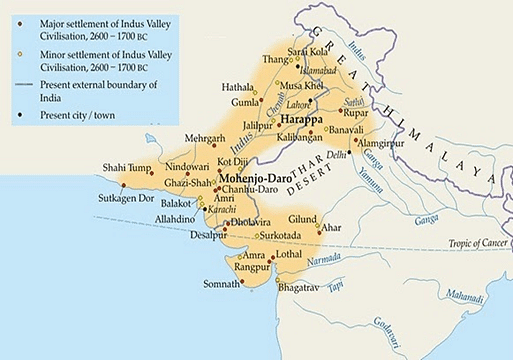 Harappan Sites on Map