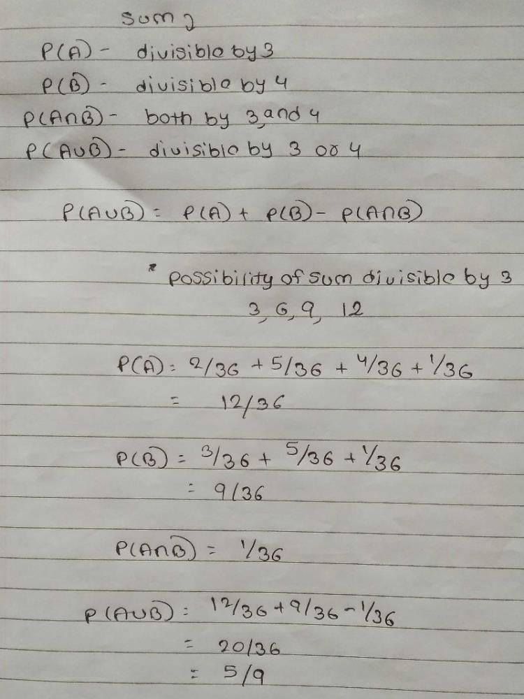 You are rolling two dice at the same time. What is the probability