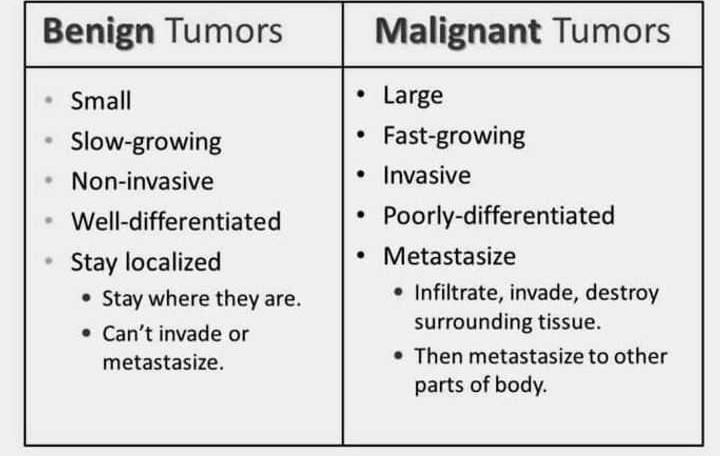 benign tumor vs malignant