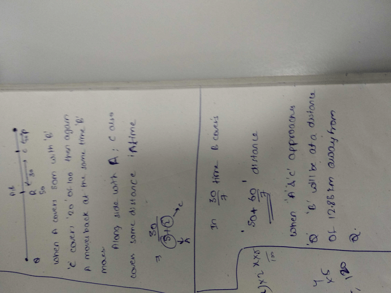 Three Friends A, B And C Start From P To That Are100 Km Apart. A Is On ...