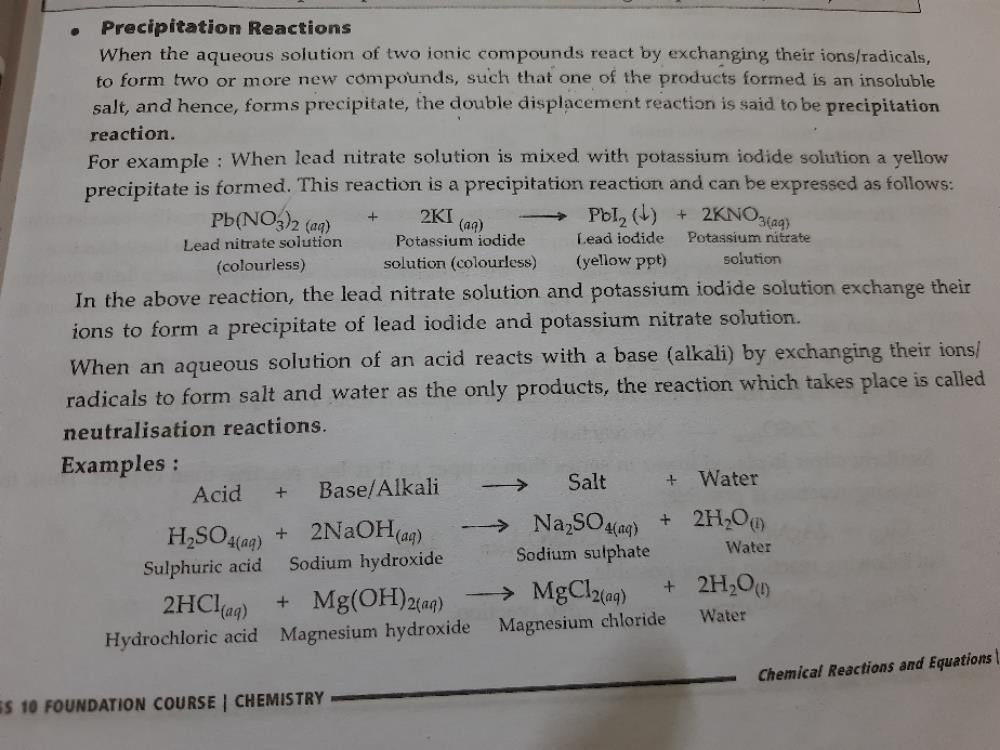 precipitation reaction examples