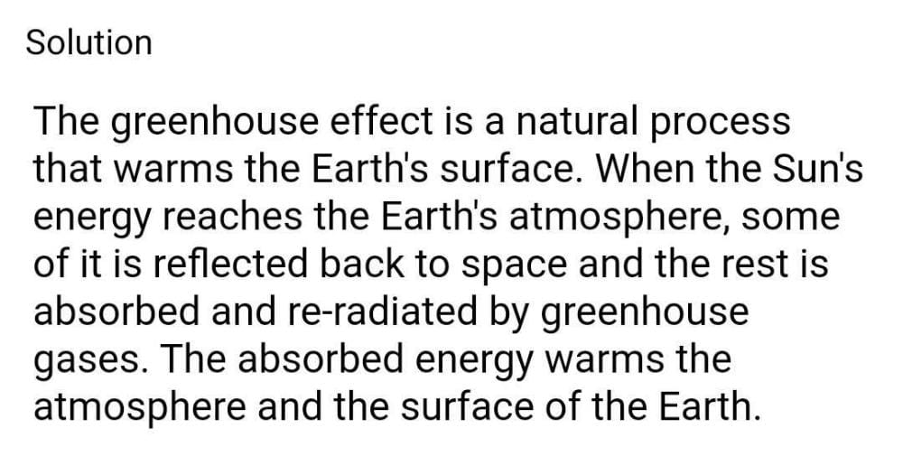 Atmosphere traps the suns heat near the earths surface. This is called