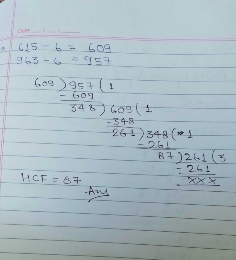 the-largest-number-which-divides-615-and-963-leaving-remainder-6-in