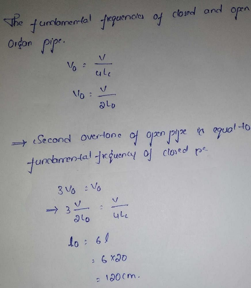 The fundamental frequency of a closed organ pipe of length 20 cm is ...