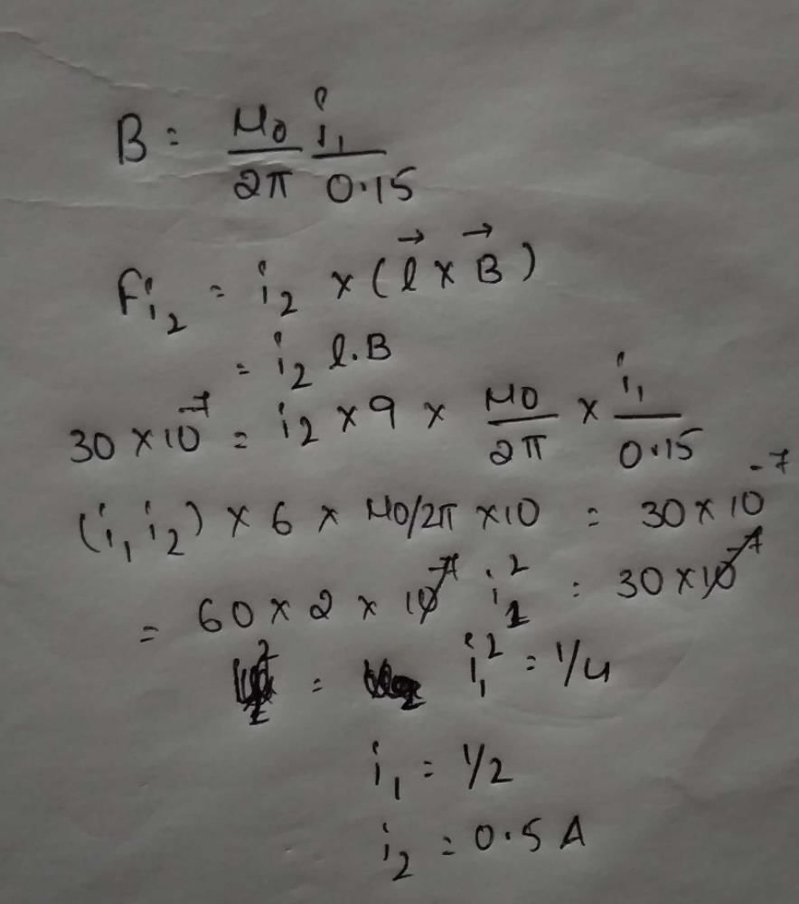 Two parallel wires of length 9m each are separated by a distance of 0