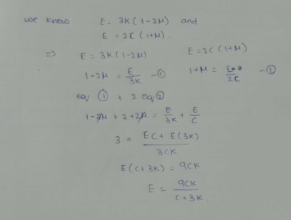 Answered: The bulk modulus for a material with…