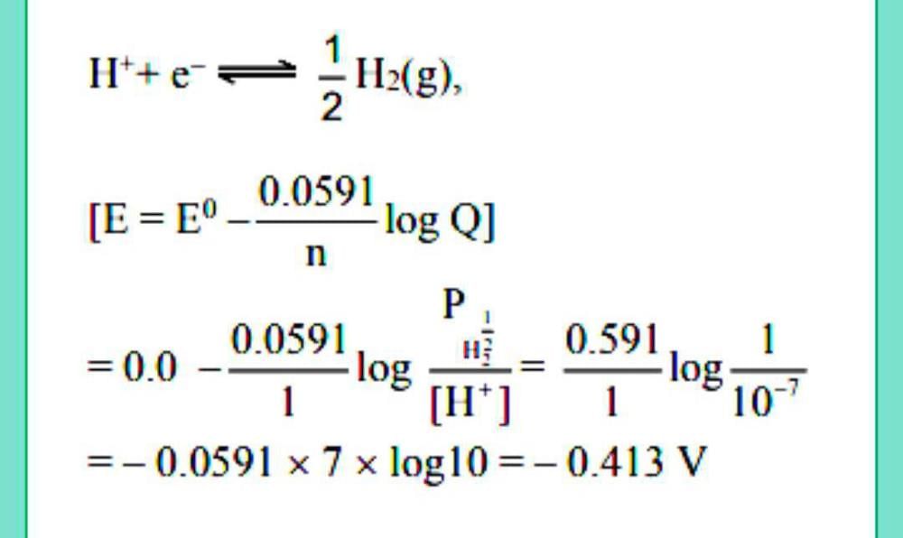 how-much-will-the-potential-of-a-hydrogen-electrode-change-when-its