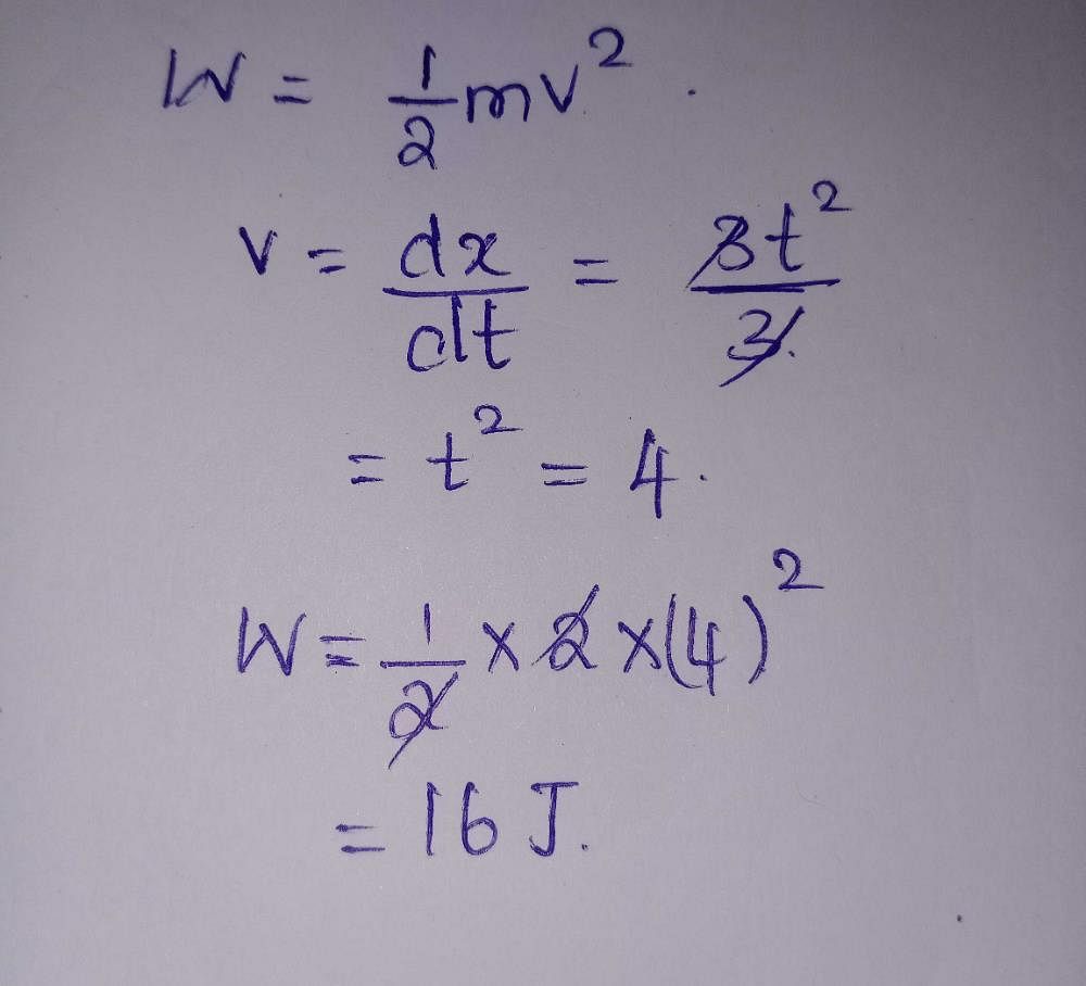 Under The Action Of A Force, A 2kg Body Moves Such That Its Position As ...