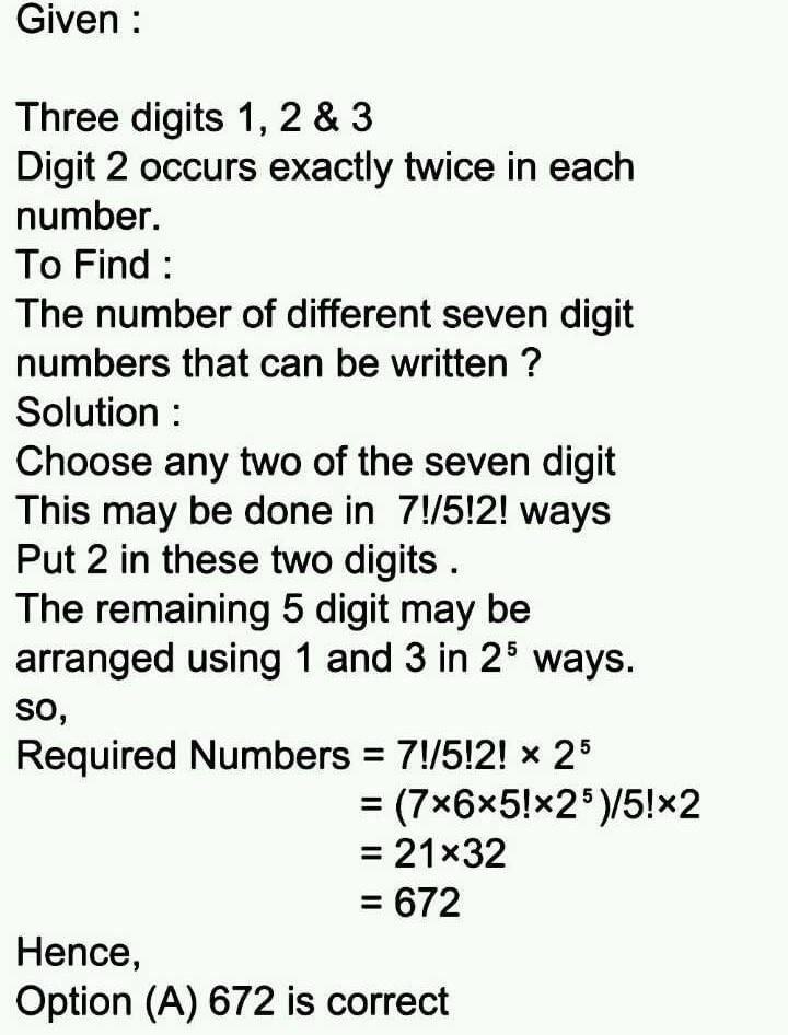 The number of different seven digit numbers that can be written using ...