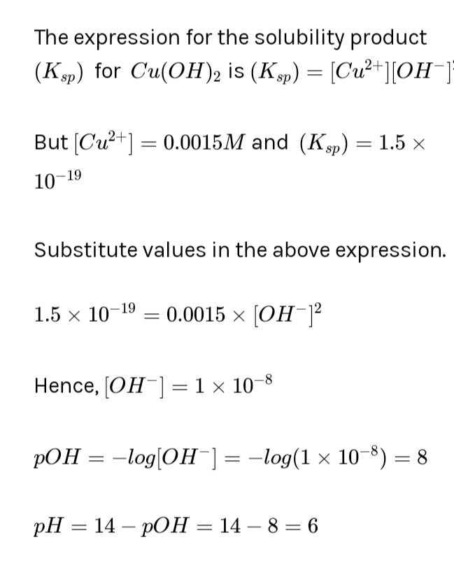 At what pH will Cu (OH)2 start to precipitate from a solution with [Cu2 ...