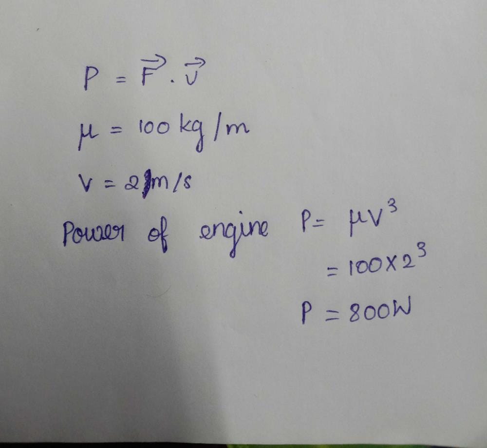 An engine pumps water through a hose pipe.Water passes through the pipe