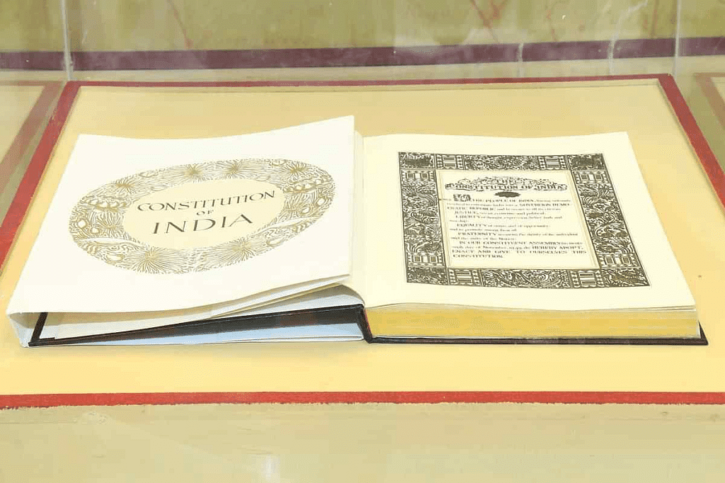 Copy of Indian Constitution at Parliament Library