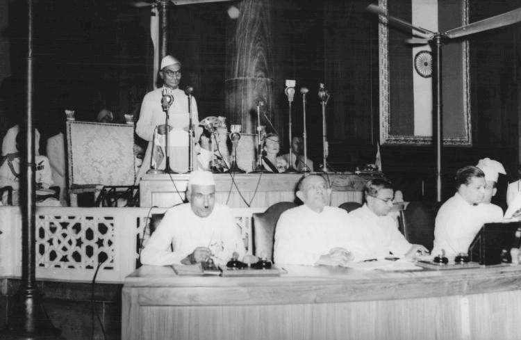 Dr. Rajendra Prasad addressing the Assembly