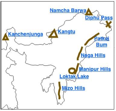 Mountain ranges in Arunachal Pradesh