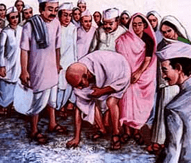 Gandhiji breaking the salt law 