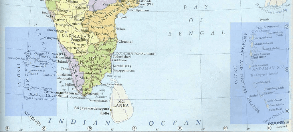 Fig: Andaman & Nicobar island and Lakshadweep island