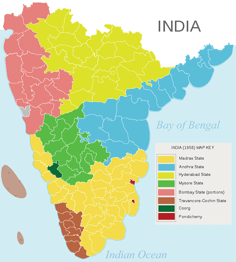 South Indian States prior to the States Reorganisation Act.