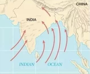 Wind direction in the summer season